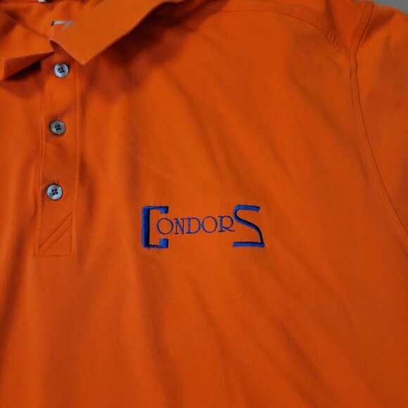 Mens Bakersfield Condors Orange Short Sleeve Embroider Polo Sz 4XT Collar Shirt - Picture 2 of 5
